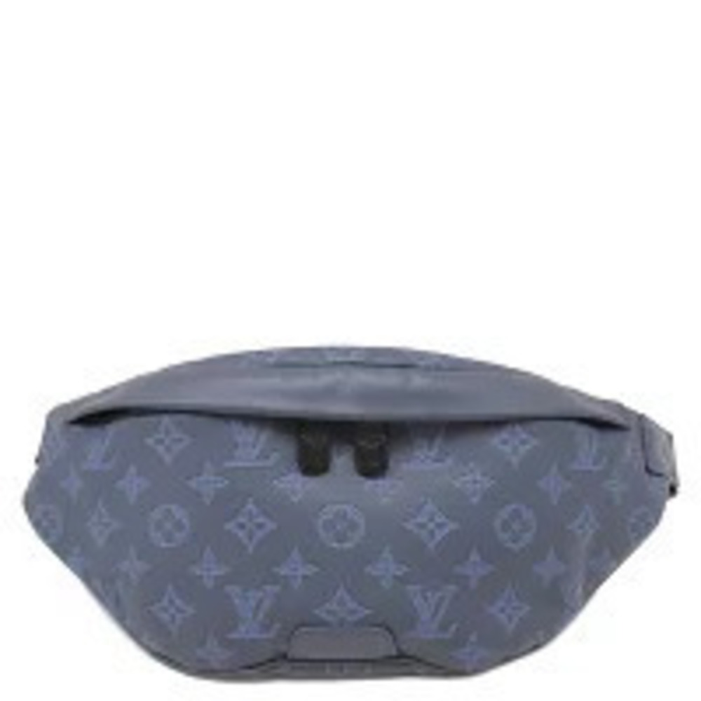 Louis Vuitton Discovery Bum bag Body Bag Leather Monogram Shadow Black Blue Navy